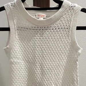 White crocheted tank top